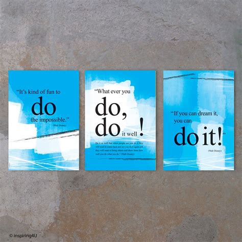 SET of 3 Motivational Posters. Walt Disney You Can Do It Quote Poster ...