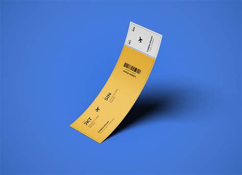 Free Flight Boarding Pass Ticket Mockup PSD - Good Mockups