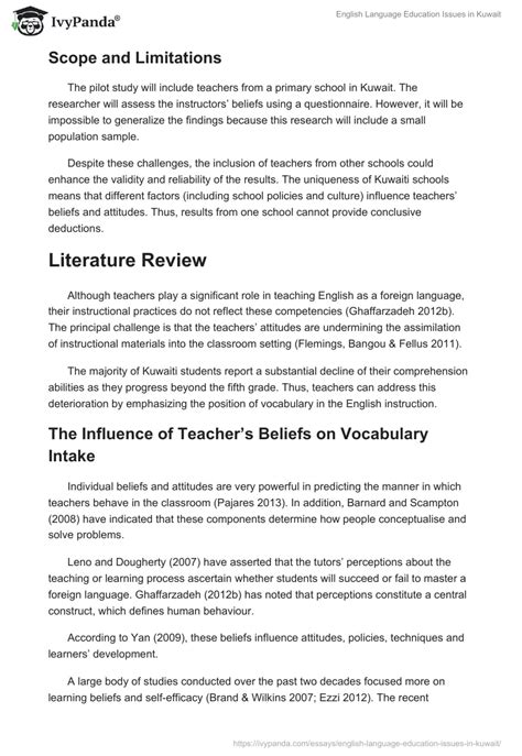 English Language Education Issues in Kuwait - 1947 Words | Proposal Example