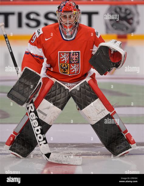 Petr Mrazek of Czech before the match Czech Republic vs Norway.IIHF Ice Hockey World ...