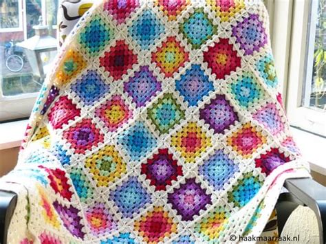 Colourful Rainbow Granny Square Blanket – Share a Pattern