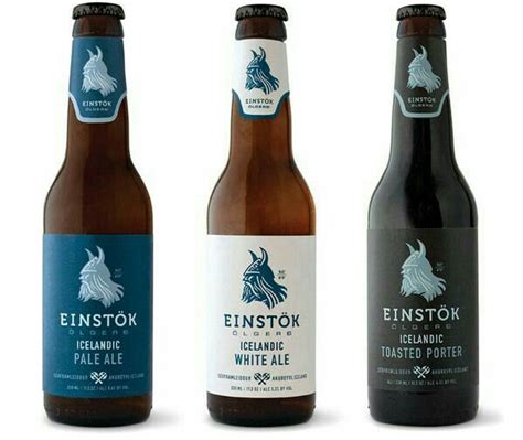 three different types of beer bottles with labels on them, one is blue ...