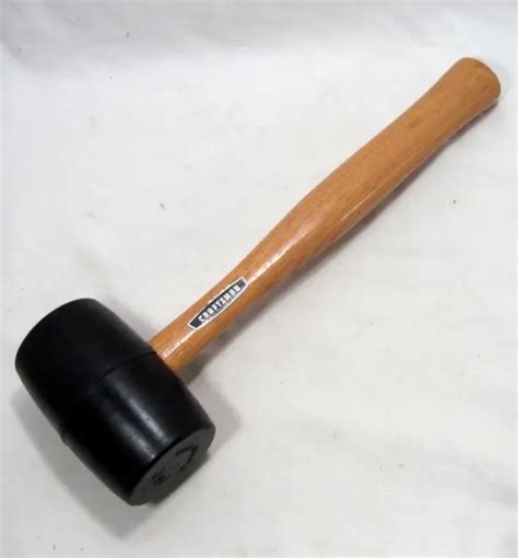 VINTAGE CRAFTSMAN TOOLS Crown Logo Rubber Mallet #2 Made in USA Wood Handle $29.99 - PicClick