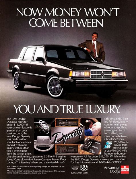 1992 Dodge Dynasty | Dodge, Car ads, Automobile advertising