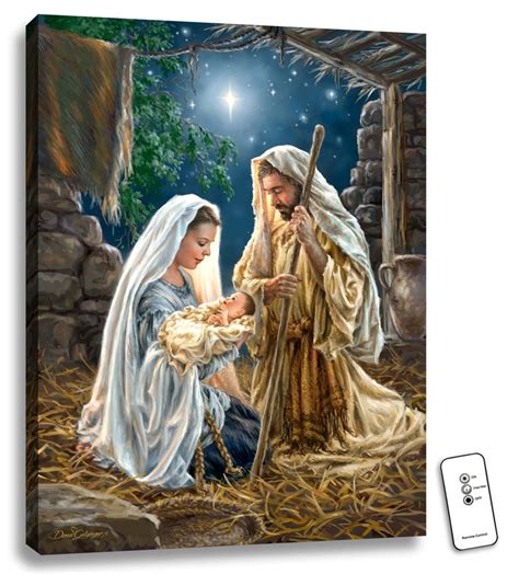 Born in a Manger 18x24 Fully Illuminated LED Wall Art | Christmas ...