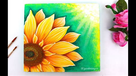 Easy Acrylic Sunflower Painting