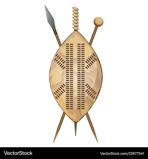 Zulu Warrior Shield And Spear