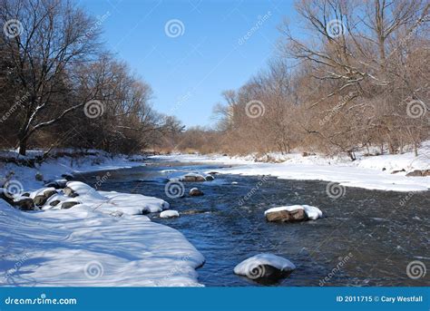 Creek in winter stock image. Image of river, flowing, cold - 2011715