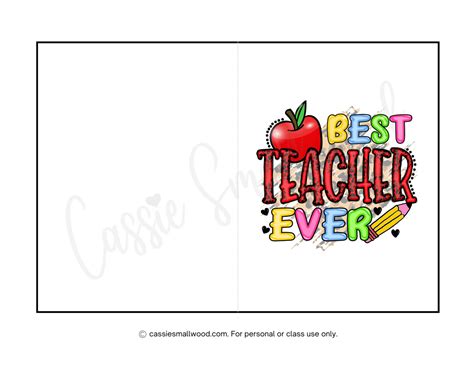 THE BEST Teacher Thank You Cards (21 Free Printables) - Cassie Smallwood