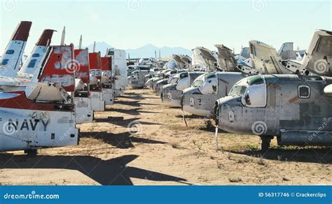 Military Aircraft Boneyard Editorial Photo - Image: 56317746