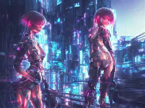 anime visual of portrait futuristic cyber warrior | Stable Diffusion ...