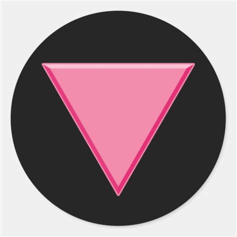 Gay Pride Pink Triangle Classic Round Sticker | Zazzle