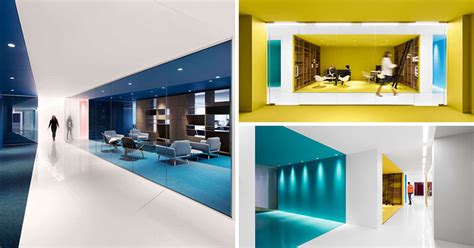 This Office Interior Used Color To Create Distinct Spaces