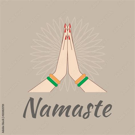 Namaste Hands Indian Logo Vector Illustration Stock Vector | Adobe Stock