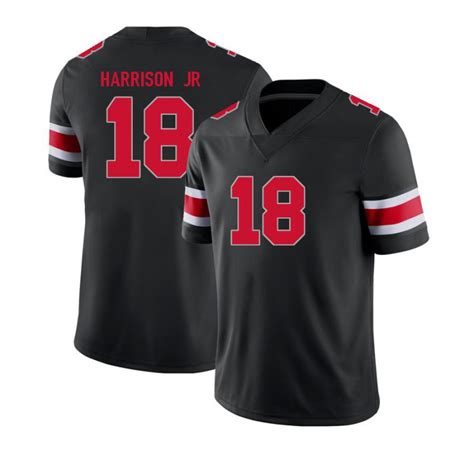 #18 Marvin Harrison Jr Men's Ohio State Buckeyes Black Football Jersey