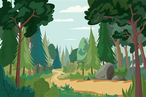 Forest - Illustration Background - Design Template Place