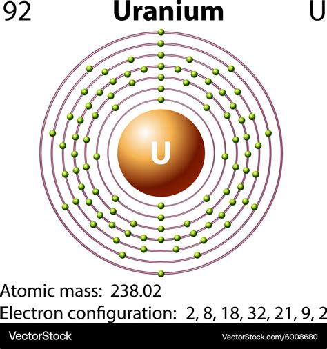 Diagram representation of the element uranium Vector Image