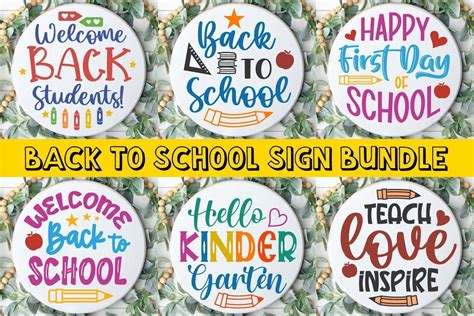 Back to School Round Sign SVG Bundle Graphic by ShineGreenArt ...