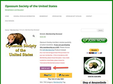 Membership Signup Instructions | Opossum Society of the United States ...