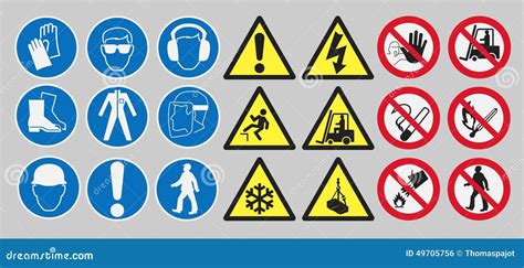 Work safety signs stock vector. Illustration of pack - 49705756