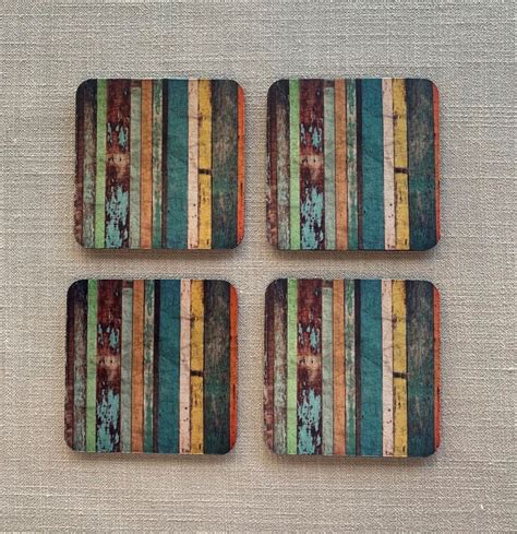 Rubber Coasters – Protea on wood – Online Store