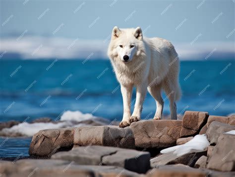 Premium AI Image | Wolf in the Arctic habitat