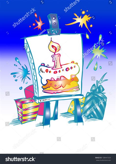 Birthday Invitation Cartoon Style Stock Illustration 108447329 ...