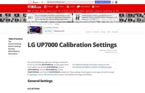 LG UP7000 Calibration Settings - RTINGS.com