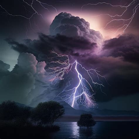 Premium Photo | Dark stormy sky, clouds, lightning flash, beautiful unusual scary natural landscape