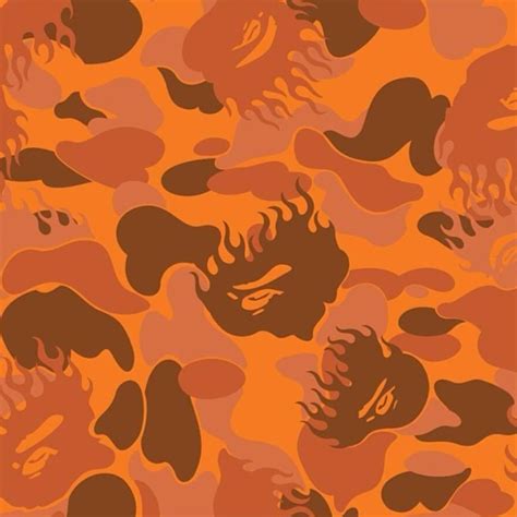 Orange BAPE Camo Logo - LogoDix