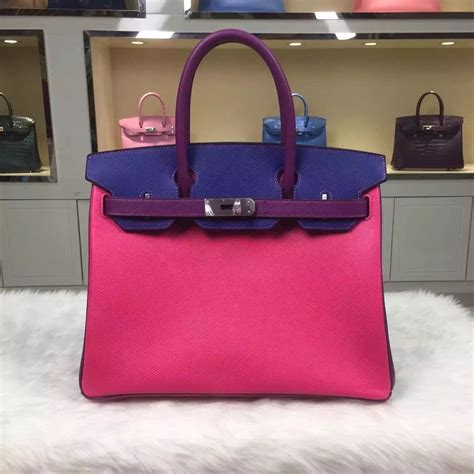 Wholesale Hermes Three-color Epsom Leather Birkin Bag 30CM Silver Hardware – H Factory Birkin