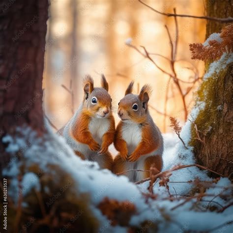 Squirrel in its Natural Habitat, Wildlife Photography, Generative AI ...