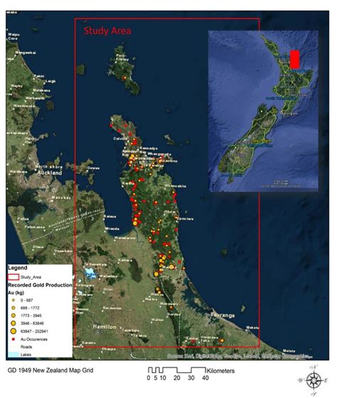 Map illustrating the Coromandel peninsula gold endowment. Data from... | Download Scientific Diagram