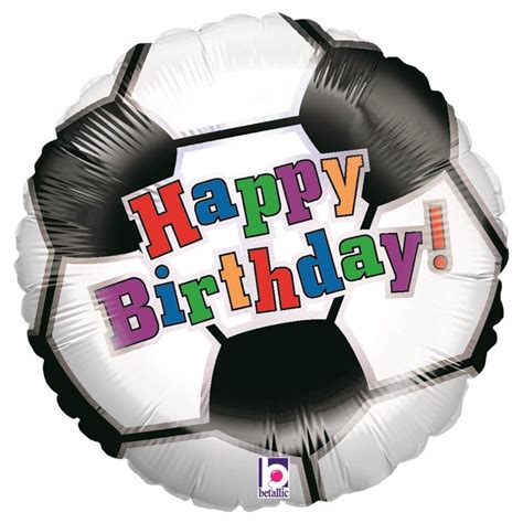 Ballon Foot Happy Birthday ø45cm : Ballons Hélium pour anniversaire sur Sparklers Club