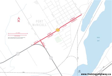 Ontario Highway 12B (Port McNicoll) Route Map - The King's Highways of ...