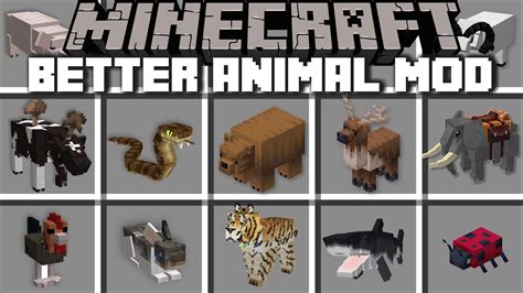 Minecraft TAME BETTER ANIMALS MOD / SPAWN AND BREED ANIMAL IN THE ZOO ...