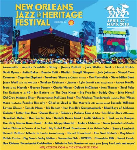 New Orleans Jazz fest lineup : r/musicfestivals