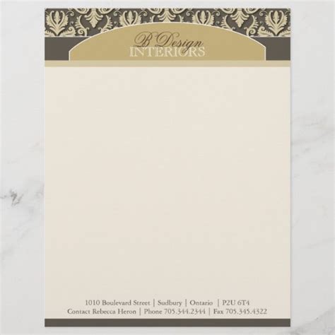 Classy Custom Interior Designer Letterhead | Zazzle.com