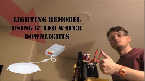 Installing recessed lights in finished ceiling (Juno 6" wafers) - YouTube