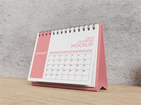 Premium PSD | Realistic landscape desk calendar mockup