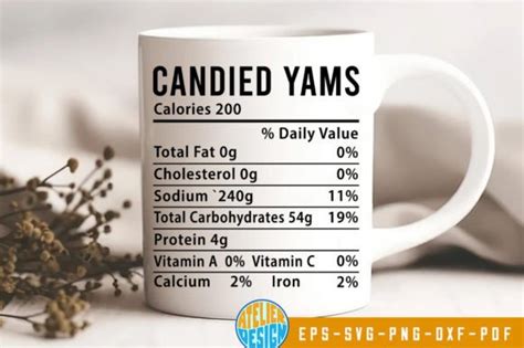 Candied Yams Nutrition Facts Svg Graphic by Atelier Design · Creative Fabrica