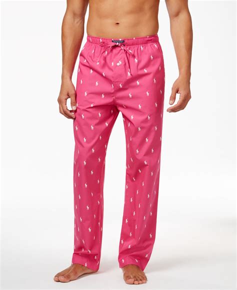 Polo Ralph Lauren Men's Woven Polo Player Pajama Pants in Pink for Men ...