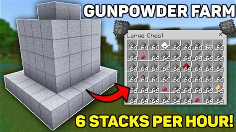 EASIEST Gunpowder Farm Tutorial In Minecraft Bedrock 1.20! - YouTube