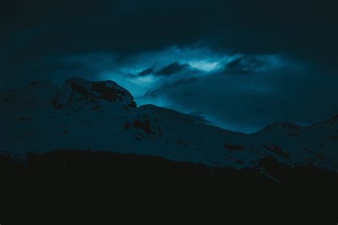 Dark Evening Snow Covered Mountains 5k Wallpaper,HD Nature Wallpapers ...