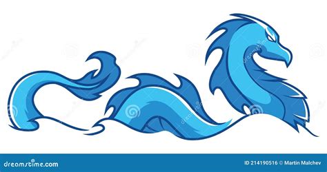 Water Dragon Mascot stock vector. Illustration of china - 214190516