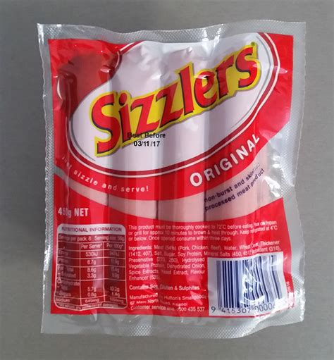 Huttons brand Sizzlers original flavour 450g pack | MPI - Ministry for Primary Industries. A New ...