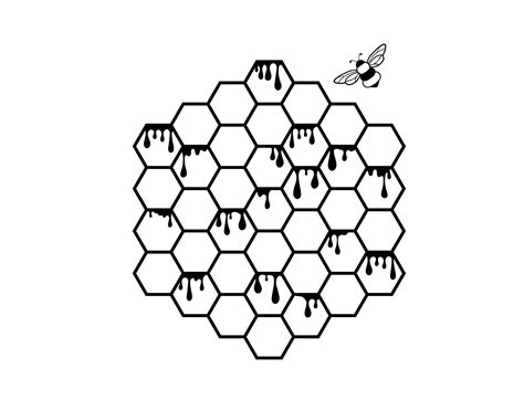 Bee Stencil Svg Honeycomb Svg Honey Dipper Cut File C - vrogue.co