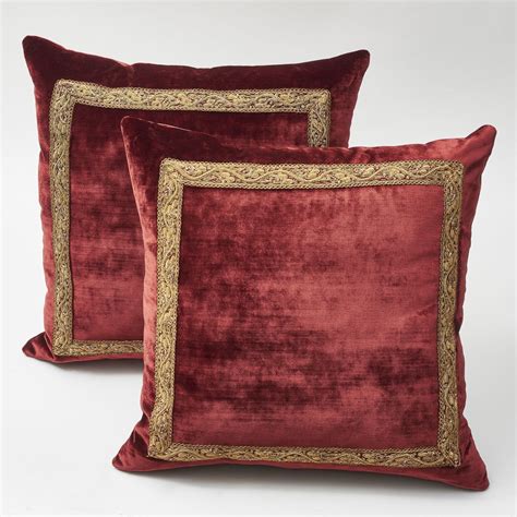 Guinevere Antiques | Burgundy Velvet Cushions | Velvet cushions, Red pillows, Burgundy