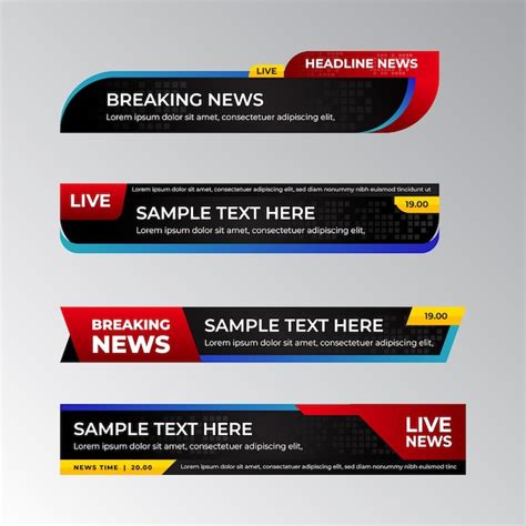 Free Vector | Breaking news banners template design