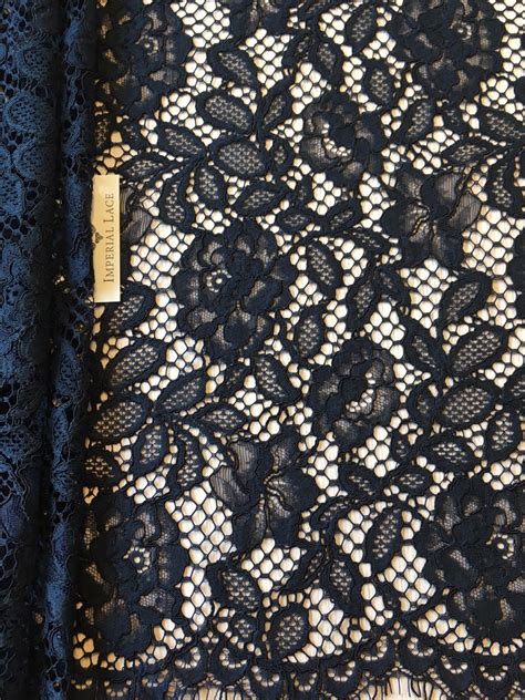 Navy blue lace fabric - Guipure lace - lace fabric from Imperiallace.com